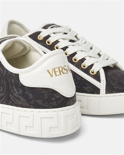 versace greca leather sneakers|barocco high top greca sneakers.